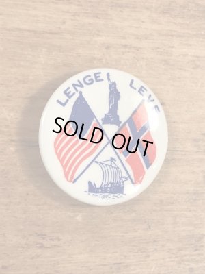 ノルウェー系アメリカ人の国旗が描かれたビンテージ缶バッジ