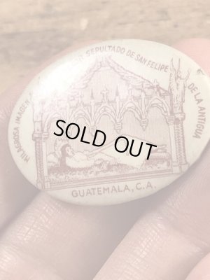 グアテマラ共和国のSan Felipe De La Antiguaのヴィンテージ缶バッチ