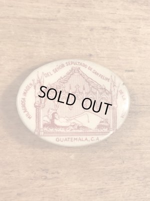 グアテマラ共和国の教会のビンテージ缶バッジ