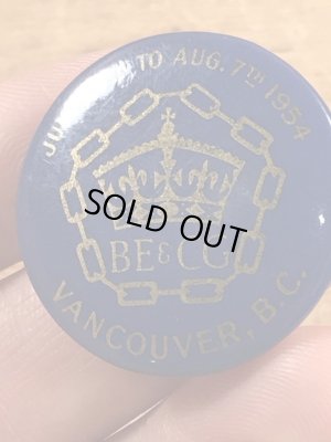 50年代頃のBritish Empire & Commonwealth Gamesのヴィンテージ缶バッチ