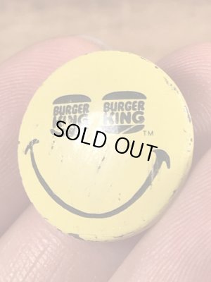 Burger Kingのスマイルフェイスのヴィンテージ缶バッチ