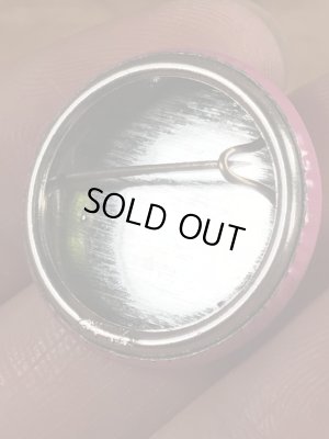 目が$マークになったスマイルのビンテージ缶バッジ