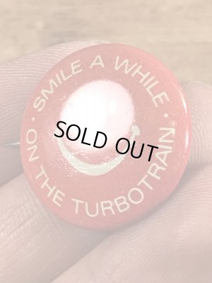 スマイルの顔とメッセージが書かれたヴィンテージ缶バッチ