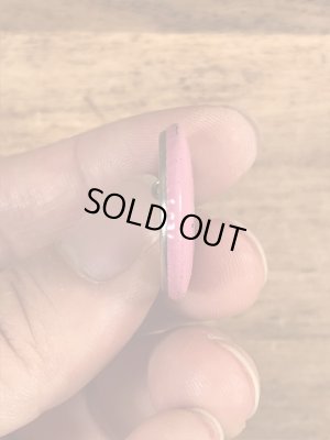 目が$マークになったスマイルのビンテージ缶バッジ