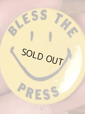 70年代〜頃のスマイルフェイスのヴィンテージ缶バッチ