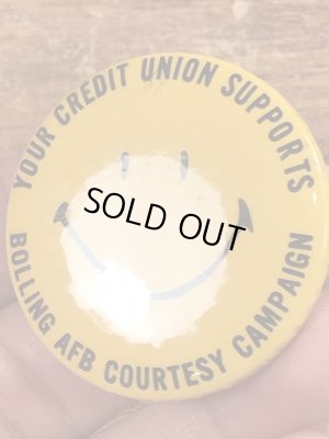 70年代〜頃の信用組合のスマイルのヴィンテージ缶バッチ