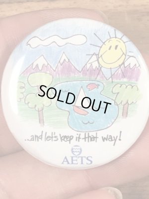 80年代頃の企業物のビンテージ缶バッジ