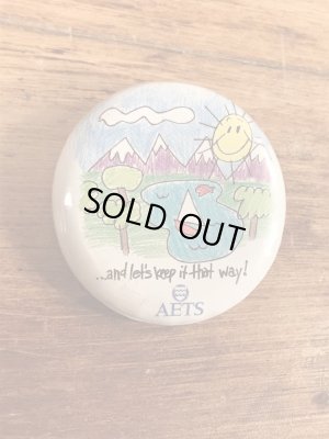 80年代頃の企業物のビンテージ缶バッジ