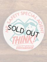 Mr.Safety Special Agent “Think!” Pinback　企業物　ビンテージ　缶バッジ　缶バッチ　70年代〜