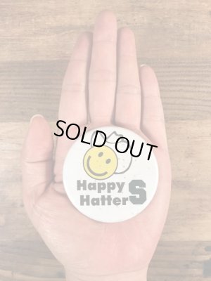 70年代〜頃のハットを被ったスマイルのビンテージ缶バッジ