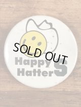 Happy Hatters Smile Face Pinback　スマイル　ビンテージ　缶バッジ　缶バッチ　70年代〜