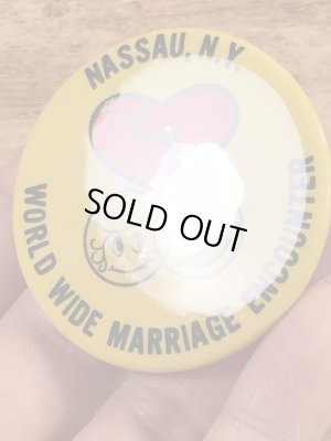 70年代頃のハートとスマイルフェイスのヴィンテージ缶バッチ