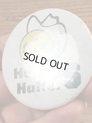 70年代〜頃のハットを被ったスマイルフェイスのヴィンテージ缶バッチ