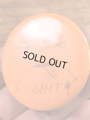 70年代〜頃のシットの顔が描かれたヴィンテージ缶バッチ