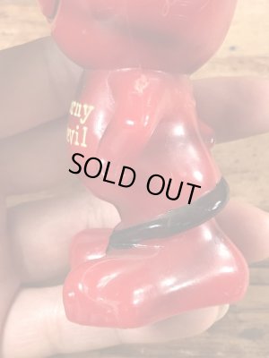 70年代頃のレッドデビルの猫のヴィンテージメッセージドール