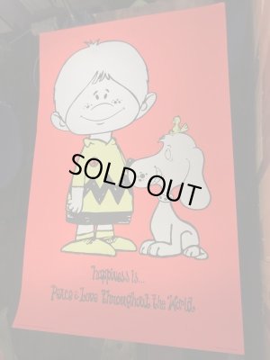 70年代頃のスヌーピーとチャーリーブラウンのパロディーのビンテージポスター