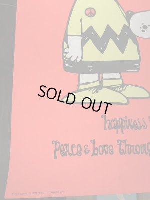 70年代頃のスヌーピーとチャーリーブラウンのパロディーのビンテージポスター