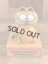 Garfield “Never Trust A Smiling Cat” Plastic Push Gimmick Toy　ガーフィールド　ビンテージ　ギミックトイ　80年代