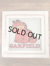 Garfield Wall Art Glass Plate　ガーフィールド　ビンテージ　ガラスプレート　70〜80年代