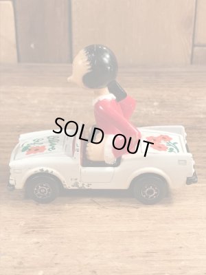 マッチボックス社製のポパイのオリーブのヴィンテージのダイキャストミニカー