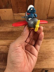 他の写真3: Schleich Super Smurf “Airplane” PVC Figure　スマーフ　ビンテージ　PVCフィギュア　スーパースマーフ　80年代