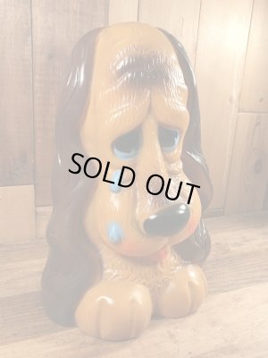 70年代頃のサッドアイの犬のビンテージコインバンク