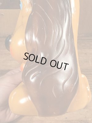 70年代頃のビッグアイズの犬のヴィンテージ貯金箱