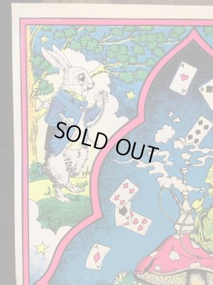 60〜70’sのアリスインワンダーランドのパロディのヴィンテージのベルベットポスター