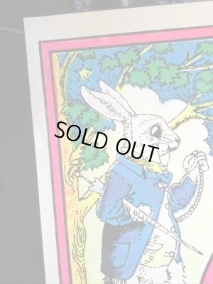 60〜70年代頃のアリスインワンダーランドのパロディのビンテージブラックライトポスター