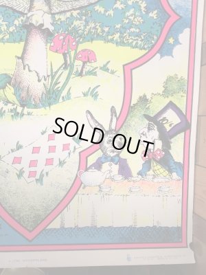 60〜70’sのアリスインワンダーランドのパロディのヴィンテージのベルベットポスター