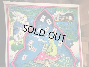 60〜70’sのアリスインワンダーランドのパロディのヴィンテージのベルベットポスター