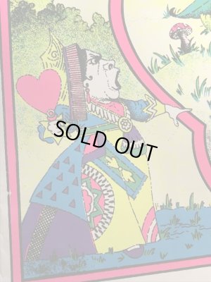 60〜70年代頃のアリスインワンダーランドのパロディのビンテージブラックライトポスター