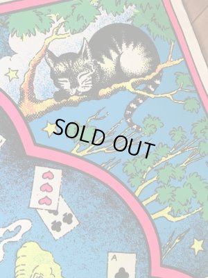 60〜70年代頃のアリスインワンダーランドのパロディのビンテージブラックライトポスター