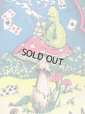 60〜70’sのアリスインワンダーランドのパロディのヴィンテージのベルベットポスター