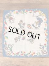 Disney Character “Donald Duck” Cotton Kids Handkerchief　ドナルドダック　ビンテージ　キッズハンカチ　ダックファミリ―　50年代