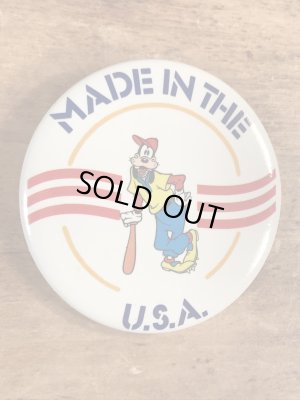 80年代頃のディズニーのグーフィーのビンテージ缶バッジ