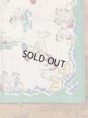 50’sのディズニーのドナルドダックのヴィンテージの子供用ハンカチ