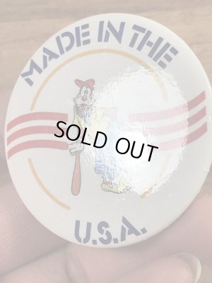 80’sのディズニーのグーフィーのヴィンテージの缶バッチ