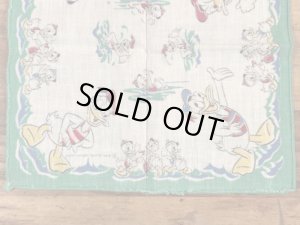 50’sのディズニーのドナルドダックのヴィンテージの子供用ハンカチ