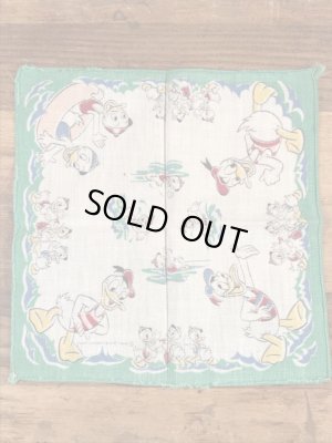 50’sのディズニーのドナルドダックのヴィンテージの子供用ハンカチ