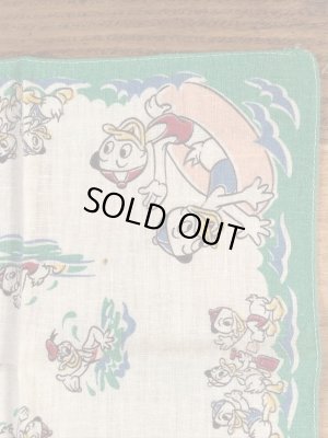 50’sのディズニーのドナルドダックのヴィンテージの子供用ハンカチ