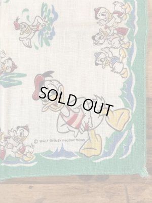 50’sのディズニーのドナルドダックのヴィンテージの子供用ハンカチ