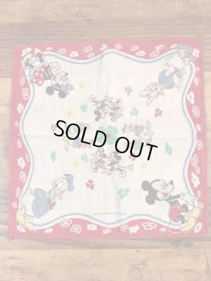 50’sのミッキーマウスとディズニーキャラクターのヴィンテージの子供用ハンカチ