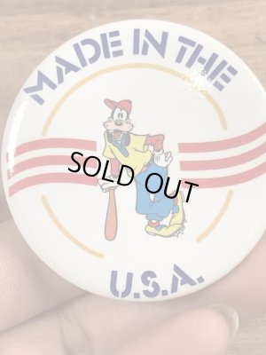 80年代頃のディズニーのグーフィーのビンテージ缶バッジ