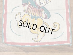 50’sのアコーディオンを弾いたサルのヴィンテージの子供用ハンカチ