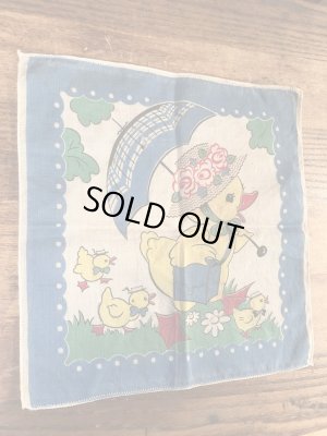 50年代頃のヒヨコが描かれたビンテージキッズハンカチ