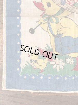 50年代頃のヒヨコが描かれたビンテージキッズハンカチ