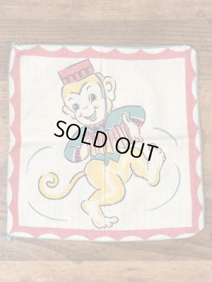 50’sのアコーディオンを弾いたサルのヴィンテージの子供用ハンカチ