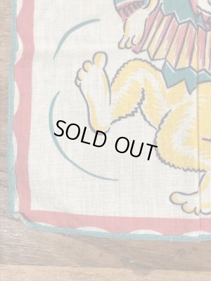 50年代頃のアコーディオンを弾いたサルのビンテージキッズハンカチ