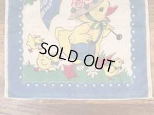 50’sのヒヨコの親子が描かれたヴィンテージの子供用ハンカチ